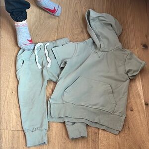 Little Bipsy Kids Sage Green Hoodie and Jogger Set